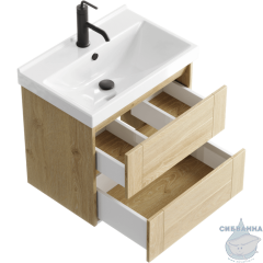 Тумба Aqwella Astrid 60 дуб двос с раковиной Фест 60