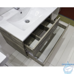 Тумба подвесная Comforty Турин 90L дуб бежевый с раковиной 9090EL