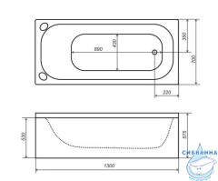 Ванна акриловая Тритон Стандарт 130x70