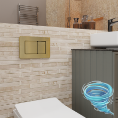 Инсталляция для унитаза Charus CC.300.80.01 с кнопкой смыва Charus Robusto FP.310.BG.05 брашированное золото,  с унитазом LYon 2.0 (с сиденьем Soft Close (микролифт)