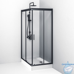 Душевое ограждение Am.Pm Gem W90G-404-120280-BT 120x80 профиль черный, стекло прозрачное (без поддона)