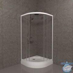 Душевое ограждение Тритон Ультра 90x90 профиль белый, стекло прозрачное Щ0000061806 (с поддоном)