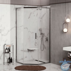 Душевое ограждение Wasserkraft Naab 90x90 профиль хром, стекло прозрачный 86S11 (без поддона)