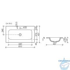 Раковина встраиваемая 81 см Ceramicanova Grace CN7012MC