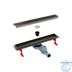 Лоток душевой, сифон 360, комбинированный затвор, перфор. решетка, 500мм, графит, IDDIS, 975B5GM20DZ