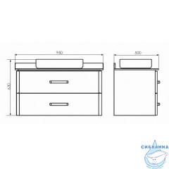 Тумба подвесная Comforty Амстердам 95 белый глянец с раковиной Comforty T-Y9378