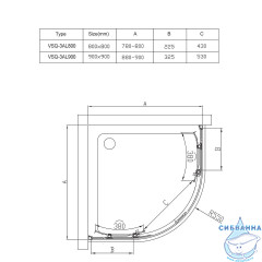 Душевое ограждение Vincea Альфа 80x80 профиль хром, стекло прозрачное VSQ-3AL800CL