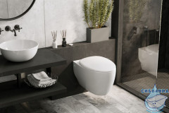 Унитаз подвесной импульсный Abber Bequem AC1107P с сиденьем Soft Close (микролифт) (белый)