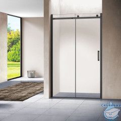 Дверь в нишу Vincea Como 120 профиль черный, стекло прозрачное VPS-1C120CLB