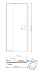 Дверь в нишу Wasserkraft Berkel 90 см профиль хром, стекло прозрачное 48P04