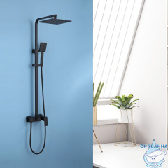 Душевая система Abber Daheim 250 1 режим AF8220B (черный матовый)