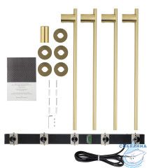 Полотенцесушитель электрический  Wonzon&Woghand Dortmund 58х71 WW-A364-BG (с возможностью скрытого подключения, подключение универсальное) (брашированное золото)