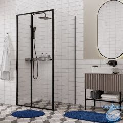 Душевое ограждение Wasserkraft Dill 100x100 61S19 профиль черный, стекло прозрачный (без поддона)