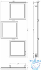 Полотенцесушитель электрический Сунержа Этюд R 49х105 (с возможностью скрытого подключения) (золотой шелк)