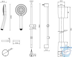 Душевой гарнитур Jacob Delafon Elite E32910-CP 3 режимa (хром)