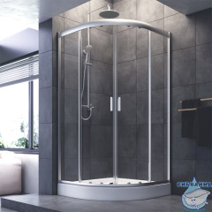 Душевое ограждение AM.PM Gem 100x100 W90G-401-100WT профиль хром, стекло прозрачное (без поддона)