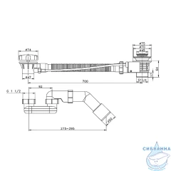 Слив-перелив для ванн Raglo  R600.30 (хром)