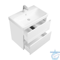 Тумба Акватон Сканди 70 белый глянцевый/белый матовый с раковиной Адриана 70
