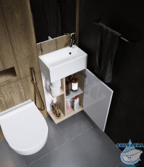 Тумба напольная 1Marka Laura 40Н с раковиной Laura 40 дуб сонома R