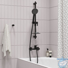 Мыльница на стойку для душа, черная матовая, Agua, IDDIS, AGUPM0i17