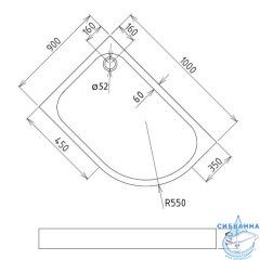 Акриловый поддон Gemy ST19 L 100х90