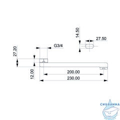 Излив для ванны, плоский, нержавеющая сталь, 200 мм, поворотный, хром, IDDIS, 995F20C2SM
