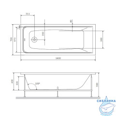 Ванна акриловая 160х70 см AM.PM Gem W90A-160-070W-A