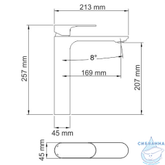 Смеситель для раковины WasserKRAFT Elbe 7403H (без донного клапана) (черный)