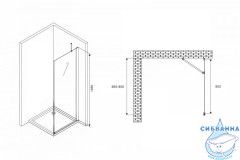 Боковая стенка ABBER Zart S91 профиль хром, стекло прозрачное