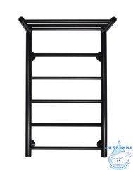 Полотенцесушитель водяной Санприз Аврора П6 70х40 с полкой (нижнее подключение 40 см) (черный матовый) 