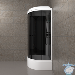 Душевая кабина Тритон Грей-Блэк 90x90 В профиль белый, стекло грей Щ0000067303