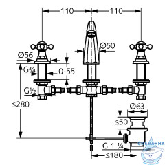 Смеситель для раковины Kludi Adlon 510434520 (с донным клапаном)