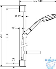 Душевой гарнитур Hansgrohe Croma 100 27774000