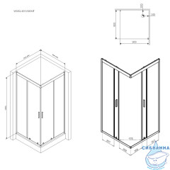 Душевое ограждение AM.PM Gem 90х90 W90G-403-090MT профиль серый, стекло прозрачное (без поддона) (без поддона)