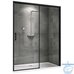 Дверь в нишу ABBER Komfort 130x200 AG93130B профиль черный, стекло прозрачное