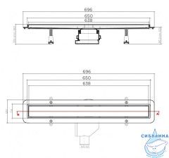Дренажный трап для душа Pestan Betto Net Line 650 13702517 с решеткой