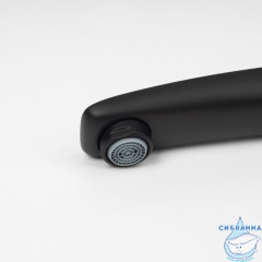 Излив для смесителя, умывальник, латунь, 163 мм, фиксированный, черный, IDDIS, 995C16B1SM