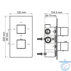 Встраиваемый смеситель для ванны WasserKRAFT Alme 1544 Thermo (хром)