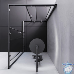Душевое ограждение AM.PM Gem 120x90 W93G-404-120290-BT профиль черный, стекло прозрачное (без поддона)