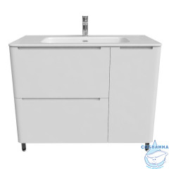 Тумба с умывальником, напольная, 100 см, белая, Edifice, IDDIS, EDI10WFi95K