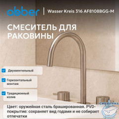 Смеситель ABBER Wasser Kreis 316 AF8108BGG-M для раковины, брашированная оружейная сталь