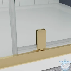 Душевое ограждение Veconi Оттимо 110x100 профиль брашированное золото, стекло прозрачное OP20G-SP-110100-01-C9 (без поддона)