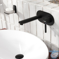 Встраиваемый смеситель для раковины Wasserkraft Gollach 3330 (черный матовый)