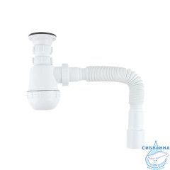 Сифон бутылочный, 1.1/2x40мм, с выпуском и гофротрубой 40/50мм, IDDIS, 900AVG0010VD