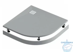 Поддон из литьевого мрамора Bas Эссентия 80x80 графит R