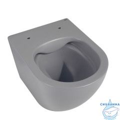 Унитаз подвесной безободковый Abber Bequem AC1101MG с сиденьем Soft Close (микролифт) (серый матовый)