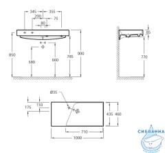 Раковина 100 см Jacob Delafon Rythmik EXN112-Z-00