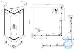 Душевое ограждение Vincea Ultima 90x90 профиль хром, стекло прозрачное VSS-7UL9090CL