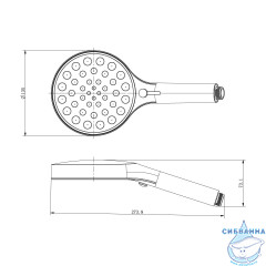 Ручной душ Vincea Inspire 4 режима VSHN-3I2HGM (вороненая сталь)