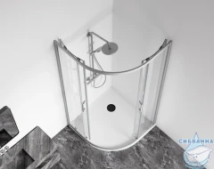 Душевое ограждение Bas Cube R-100-C-CH 100x100 профиль хром, стекло прозрачный (без поддона)